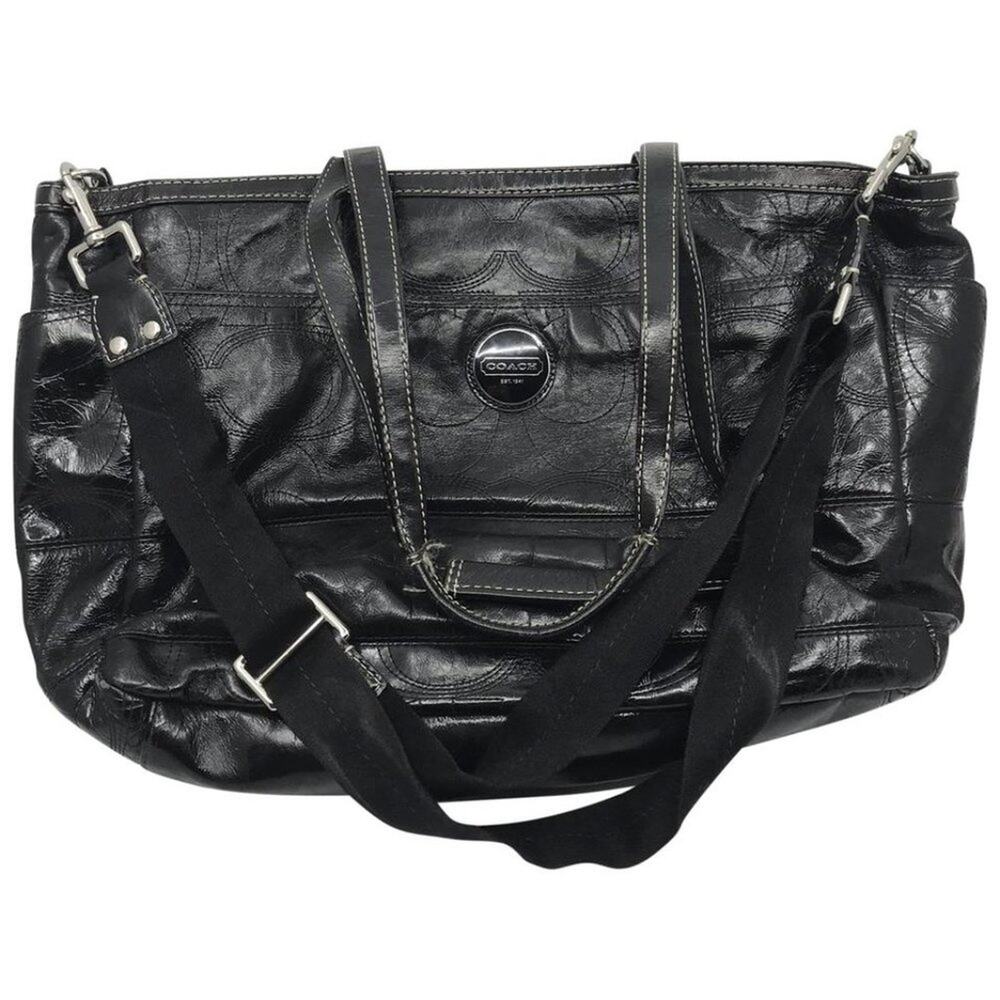 COACH Black Patent Leather Shoulder Bag